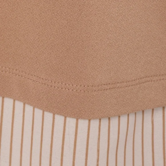 Adrianna Papell Three Quarter Sleeve Sweater Tan Ivory Stripe Top NWT Size S‎ - Picture 5 of 5